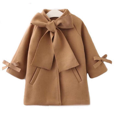 

Toddler Kids Baby Girls Winter Warm Bowknot Coat Overcoat Outwear Jacket Parka