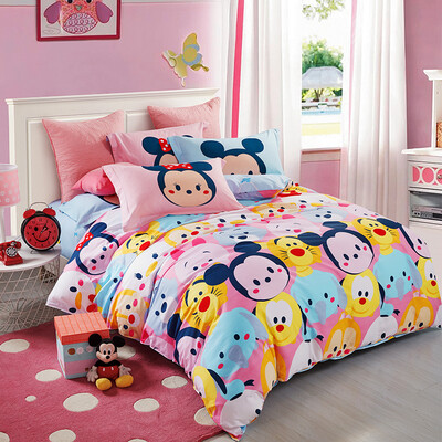 

Disney Four-piece cartoon 15-meter bed childrens student dormitory princess wind bed pine park