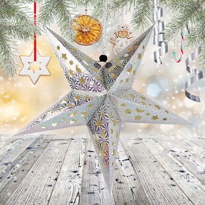 

Qingwei Christmas Decoration Christmas Tree Top Star Christmas Gift Pentagram Pendant New Years Day New Year Venue Shopping Mall