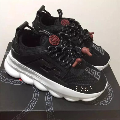 

Chain Reaction Casual Designer Sneakers Sport Fashion Casual Shoes Trainer Lightweight Link-Embossed Sole With Dust Bag
