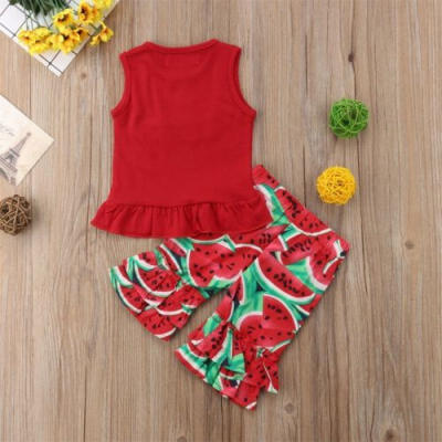 

Newborn Infant Baby Girls Watermelon Sleeveless Tops Pants Clothes Outfits Set