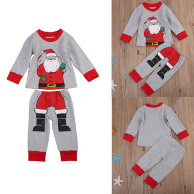 

AU Stock Christmas Cotton Sleepwear Kids Boys Girl Cotton Nightwear Pjs Pajamas