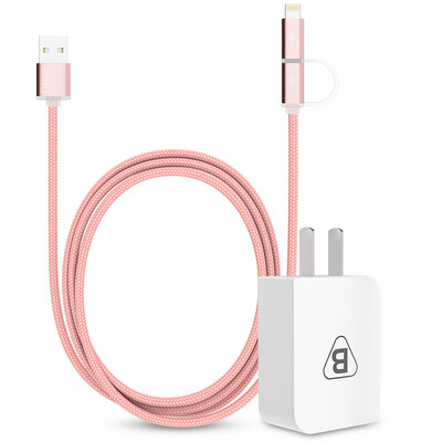 

BIAZE 5V / 2A Charger + Lightning / Micro 2-in-1 мобильный телефон для передачи данных кабель зарядки K2 поддержка розового золота Apple Andrews Samsung просо Huawei M2 + K2