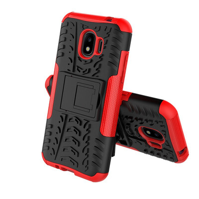 

Fivice Samsung J2 Pro 2018 Case TPU anti-fall tire pattern back clip bracket phone case