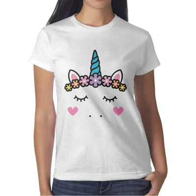 

Womens Funny DIY Unicorn Cotton T-Shirt Short-Sleeve Interesting tee