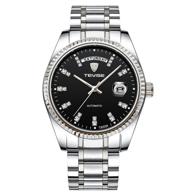 

TEVISE T833A Business Men Automatic Mechanical Watch Time Calendar Display Fashion Casual Stainless Steel Strap 3ATM Waterproof Lu