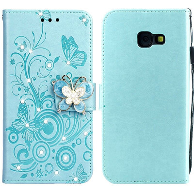 

MOONCASE Samsung Galaxy A5 2017 Butterfly Rhinestone Embossed Leather Case - Green