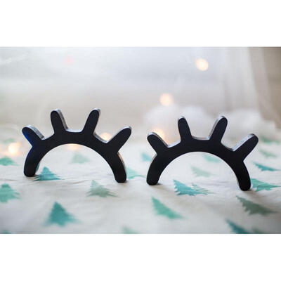 

2pcs 3D Eyelash Closed Eye DIY Wall Home Decal Room Decoration Wood Art Sticker