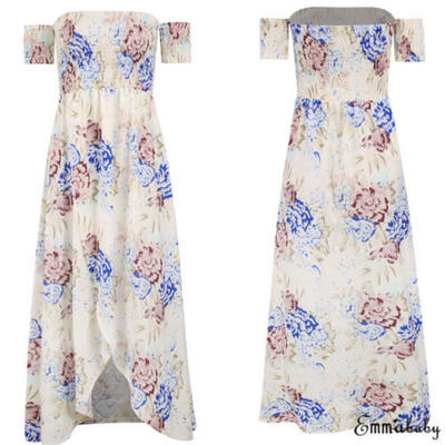 

Women Floral Long Maxi Dress Off Shoulder Evening Party Summer Beach Sundress