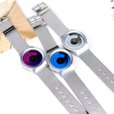 

Personality Vortex Concept Watch Without Pointer Rhinestone Modern Wristwatch Trend Sport Black Wrist Couple Watches for Men Women