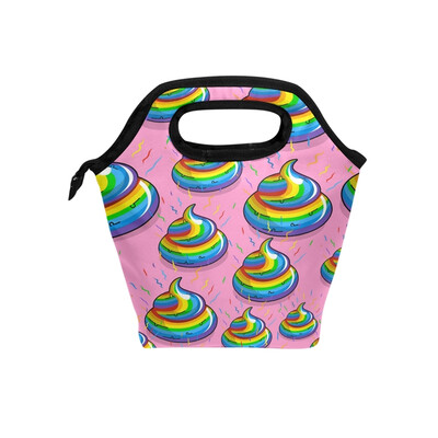 

Lunch Bag Tote Bag Rainbow Feces Travel Picnic Organizer Lunch Holder Handbags Lunch Bag Box for Office