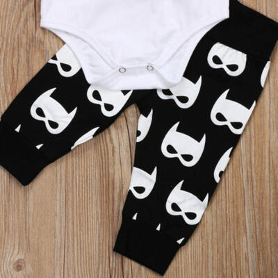 

Toddler Newborn Baby Boy Batman Tops Romper Pants 3Pcs Outfits Set Clothes 0-24M