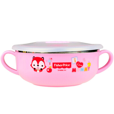 

Fisher-Price Детская посуда детское питание дополнение ребенок чаша из нержавеющей стали с крышкой 350мл розовыми ушами