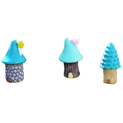

UpperX Miniature Fairy Garden Vase Mushroom House Ornament Dollhouse Plant Pot Figurine DIY Outdoor Decor Home Decoration Blue