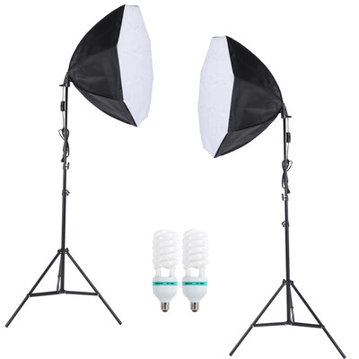 

Professional Photography Photo Lighting Kit Set with 5500K 135W Daylight Studio Bulb Light Stand Octagon Softbox