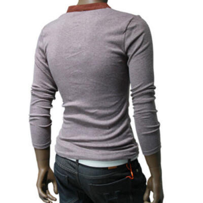 

Mens Henley Neck Long Sleeve Linen Shirts Casual Summer Solid Color Tops T-Shirt