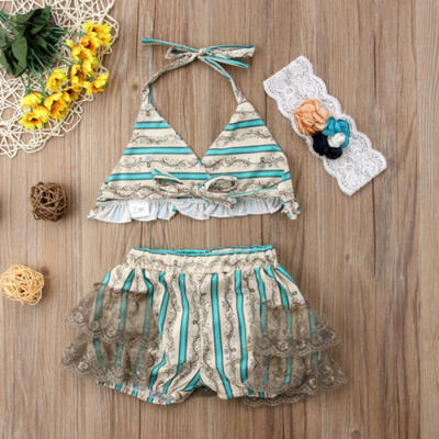 

Toddler Kids Baby Girl Lace Tankini Swimwear Swimsuit Bikini Set Bathing Suit US