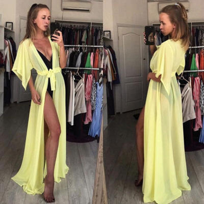 

Women Mesh Beach Bathing Suit Cardigan Bikini Swimwear Cover Up Long Maxi Dress