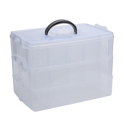 

Big Sized Three Layers Removable Plastic Jewelry Bead Cosmetics Storage Box