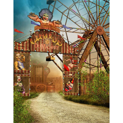 

Windmill Happy Park Photo Backdrop 57FT Vinyl Fabric Cloth Digital Printing Photo Background s-2325