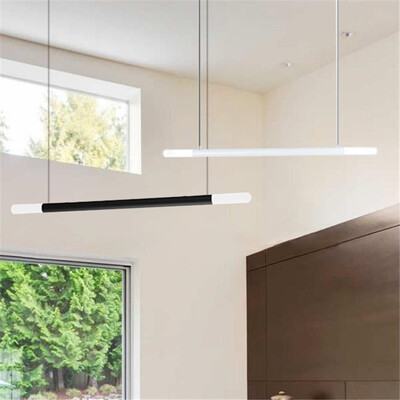

Baycheer BL481532 Office Art Led Warm Light Straight Linear ChandelierBlack