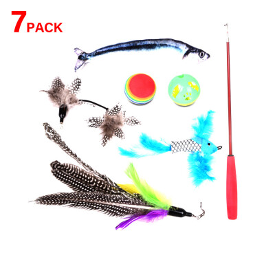 

Cat Toy Set Cat Feather Toy Retractable Cat Toys Wand Cat Toy Mouse Cat Ball Toy 7 PCS