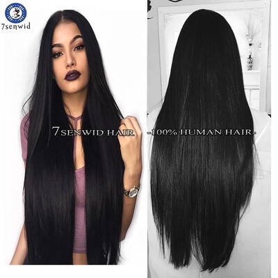 

Long straight Brazilian Virgin human hair Wigs Full Lace Wigs Glueless Lace Front Human Hair Wig Natural Color for Black Women