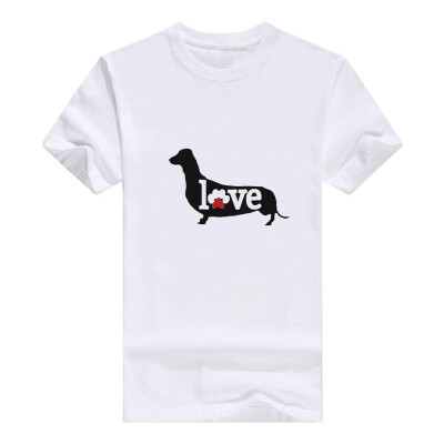 

Dachshund Gift Love Dog PAW Prints Doxie Breed Men T-Shirt