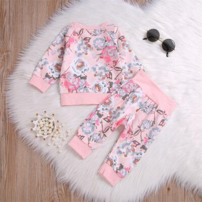 

Toddler Newborn Baby Girls Floral Tops T-shirt Pants Leggings Outfits Clothes