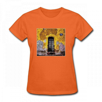 

All Things Mexican Image of Mexican Adobe with Graffiti Women T-Shirt