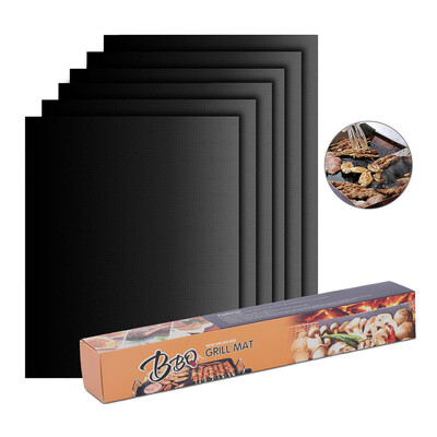 

UpperX 6pcs Hot Selling Reusable Barbecue Grill Mat Easy Clean Non Stick BBQ Grill Mats Baking Mats Grill Pad Kitchen Accessories