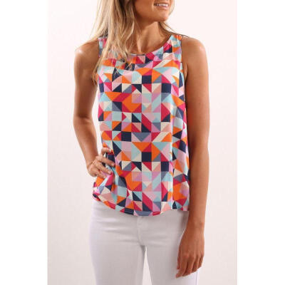 

Women Ladies Summer Vest Top Sleeveless Shirt Blouse Casual Tank Tops T-Shirt US