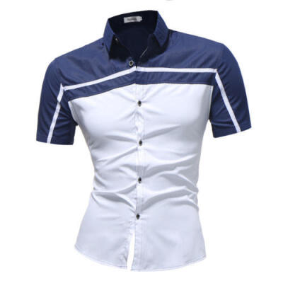 

Mens Slim Fit Standing short Sleeve Muscle Tee Shirts Casual T-shirt Tops Blouse