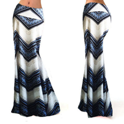 

US STOCK Womens Summer High Elastic Waist Foldover Long Jersey Maxi Skirt Dress