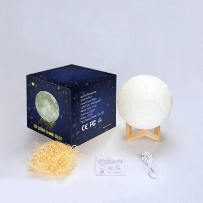 

3D printed Moon Night Light Lamp with remote control 16 changing light colors