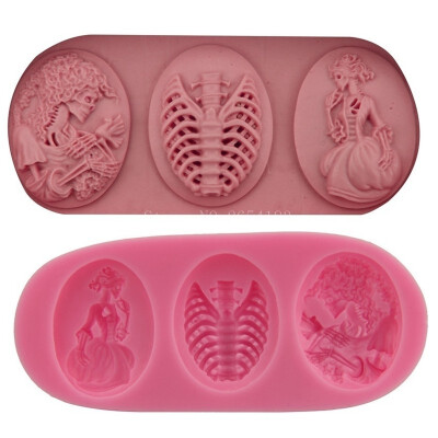 

DIY 3D Skeleton Silicone Mold for Cake Fondant Cupcake Jelly Candy Chocolate Shaping Tool Kitchen Baking Mould