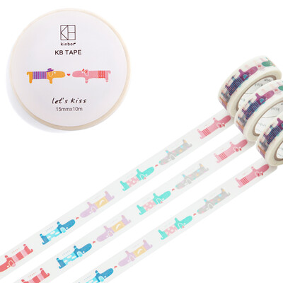 

Kinbor hand&paper tape 15mm 10m hand account decoration stationery tape friendly puppy DTB64010
