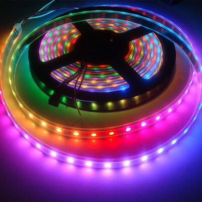 

1M 60LED WS2812B 5050 RGB светодиодные полосы Водонепроницаемый Адресный Черный Shell