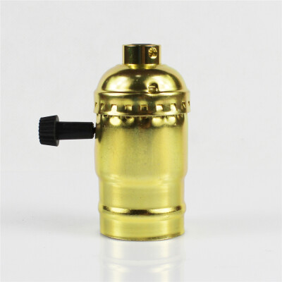 

E26 Gold Aluminum Shell Antique Screw Edison Chandelier Knob Switch Lamp Holder