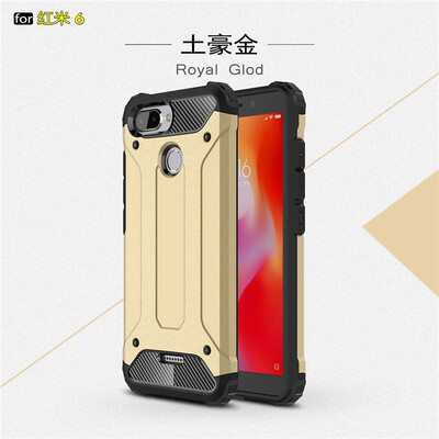 

Fivice Xiaomi Redmi 6 case Luxury Silicone Diamond Armor PC Hard Shell Phone Case