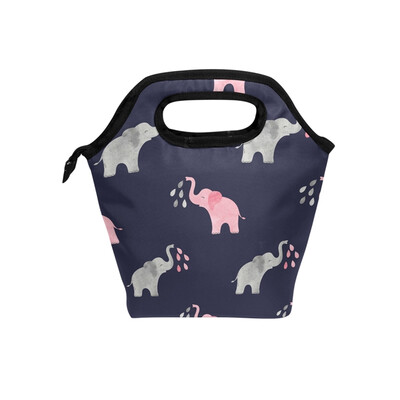 

Lunch Bag Tote Bag Cute Elephant Travel Picnic Organizer Lunch Holder Handbags Lunch Bag Box for Office
