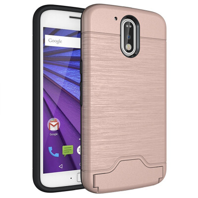 

Fivice Moto G4G4 Plus Case TPU all-inclusive anti-drop brushed card with bracket mobile phone case