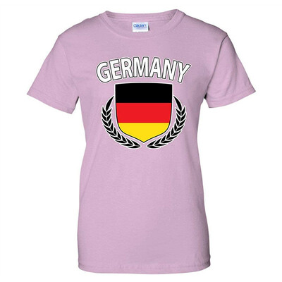 

Germany Flag Creat Olive Wreath Laurel German Pride Womens T-Shirt