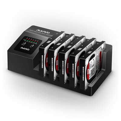 

Mai Wo MAIWO K3095 five disk SATA serial USB30 hard disk holder box a drag four hard drive copy machine black