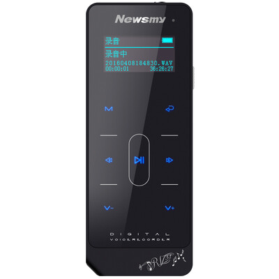 

Newman Newsmy RV31 8G black fashion professional recording pen slim body touch panel learning PCM lossless recording micro-HD noise reduction MP3 player