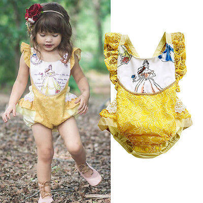 

Toddler Baby Girls Beauty&the Beast Romper Bodysuit Jumpsuit Outfts Sunsuit