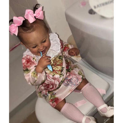 

Newborn Infant Baby Girl Clothes Floral Ruffle Princess Party Dresses Outfits UK