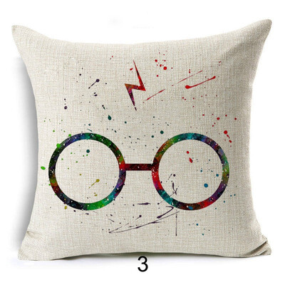 

Harry Potter Cushion Cover Cotton Linen Goblet of Fire The Deathly Hallows Home Decorative Pillow Cover for Sofa Cojines