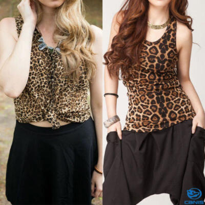 

Sexy Women Summer Cami Leopard Print Back Tank Top Vest T-Shirt Sleeveless