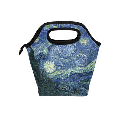 

Lunch Bag Planting Starry Tote Travel Picnic Insulated Handbags Portable Zipper Lunch Bag Box